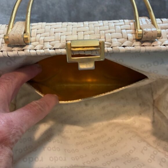 RODO Italy Vintage Woven Straw Basket Handbag - RARE - Picture 4 of 7